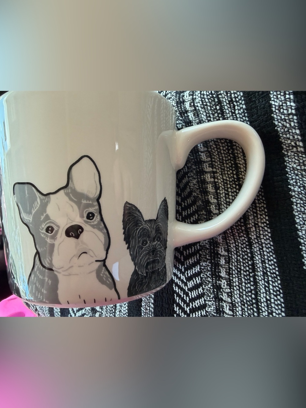 White black Ceramic Dog frenchie yorkie corgi coffee Mug -